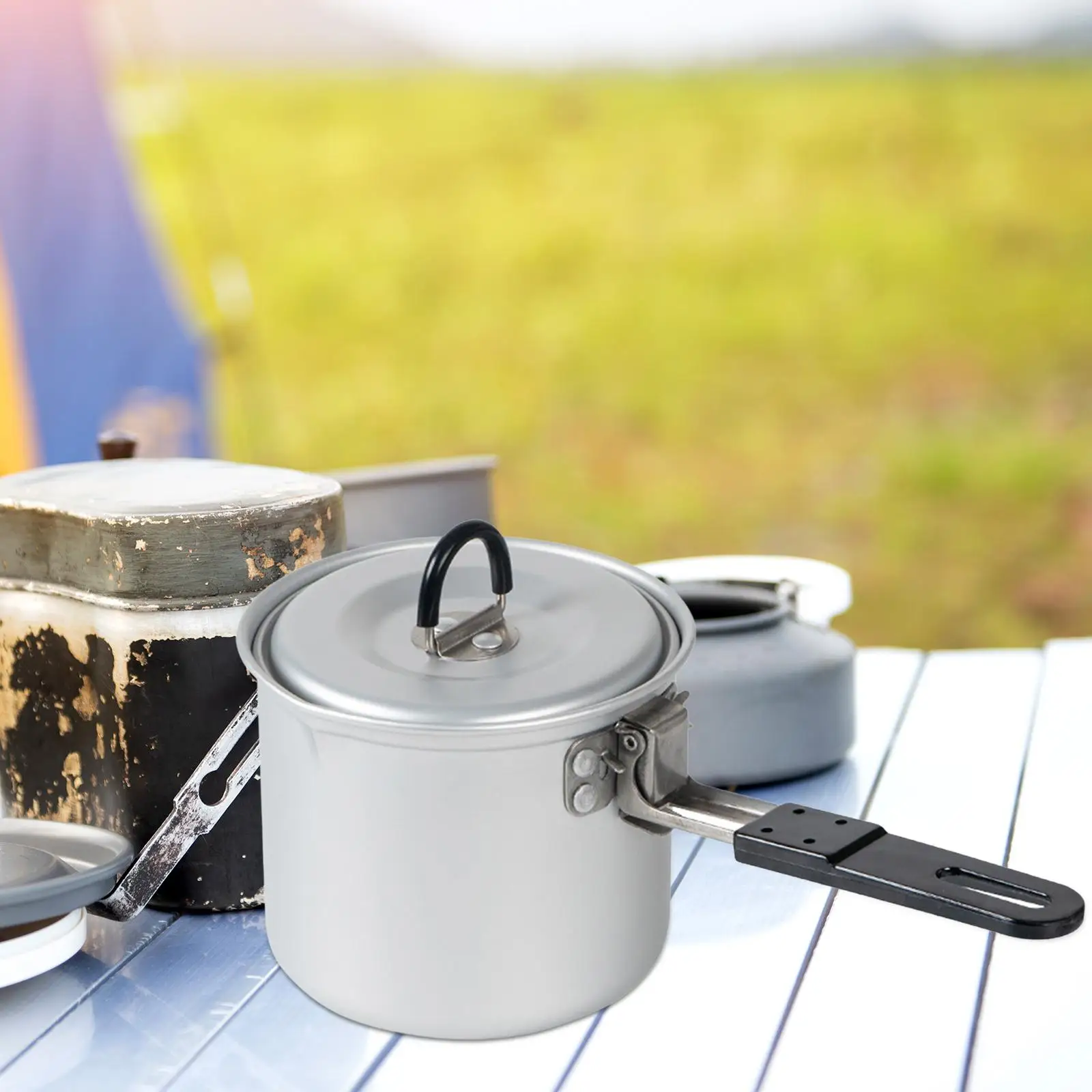 Camping Pot Bowl Aluminum Alloy Cookware Water Kettle Campfire Kettle Coffee Pot