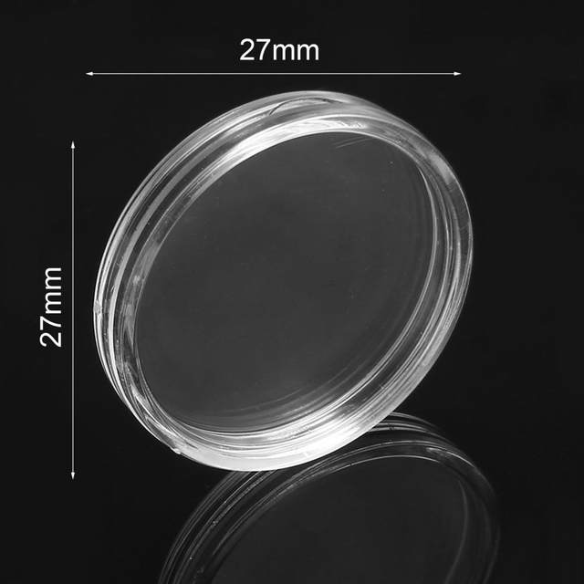 Grevosea Lot de 20 capsules rondes en plastique transparent de 40 mm pour collection de pièces de monnaie