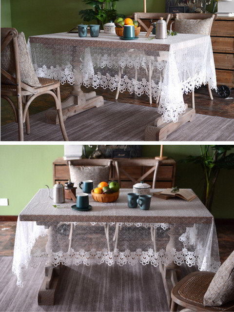 Copritavolo romantico in pizzo per la decorazione della stanza tovaglie in  pizzo bianco traslucido tovaglia da pranzo trasparente sottile decorazioni  per la casa - AliExpress