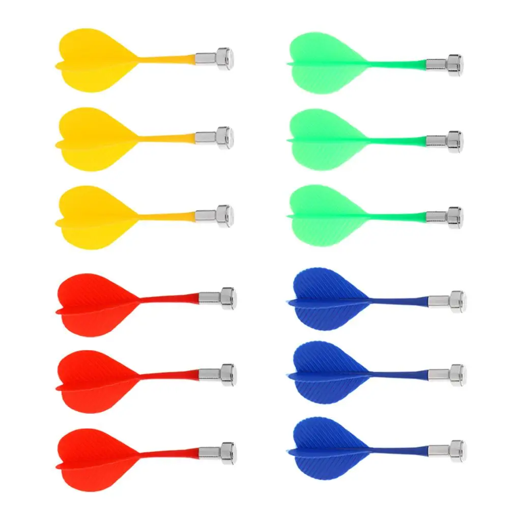 12 Pieces/Set Durable Magnetic Darts Indoor Game Safety Replacement Darts 4 Color Mix
