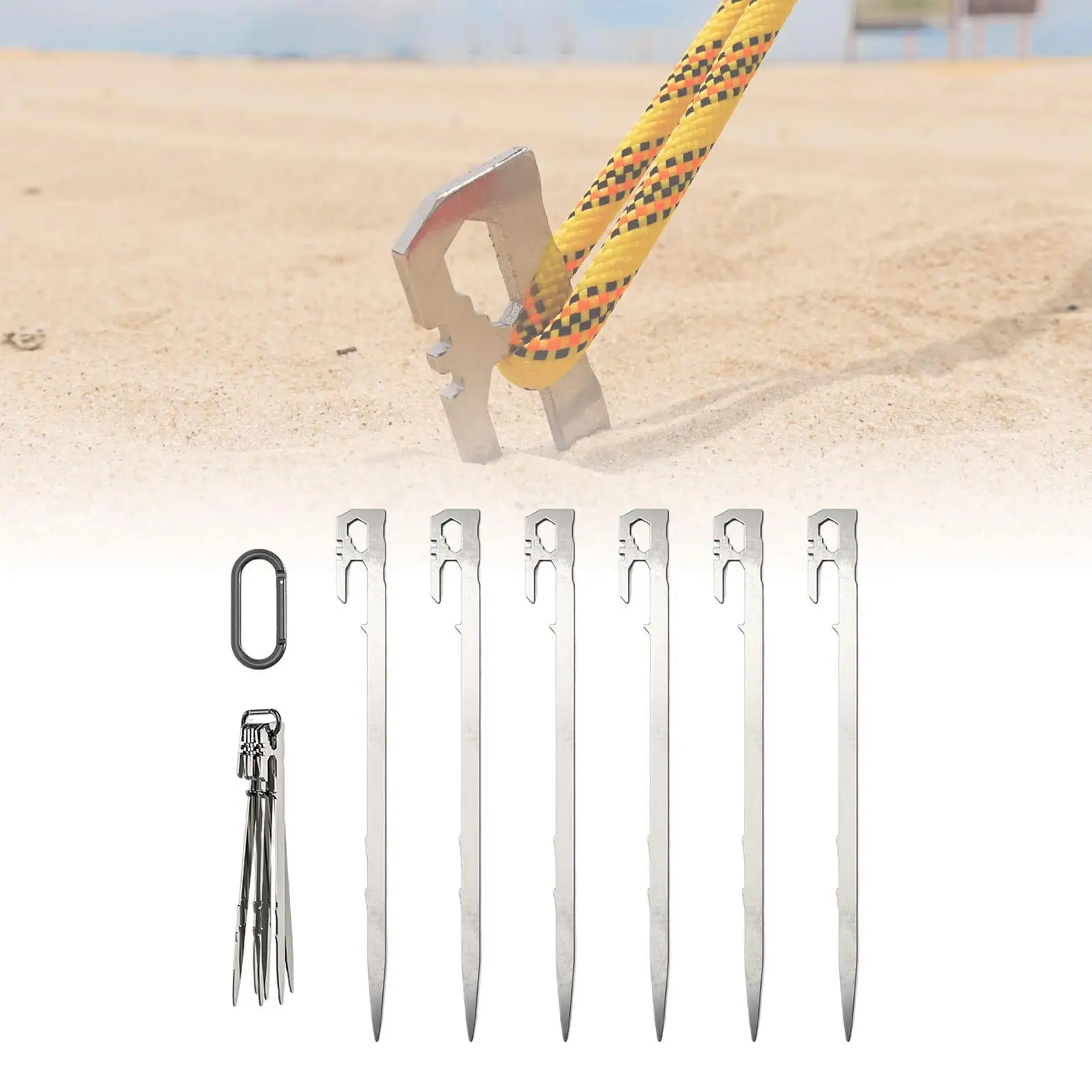 Tent Stakes Pegs Ground Nails Windproof Quick Hanging Steel Ground Anchoring Pegs for Garden Canopy
