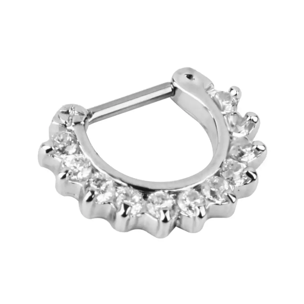 Nose  Body Septum  in Stainless Steel Rhinestone Woman 14G 1,6mm