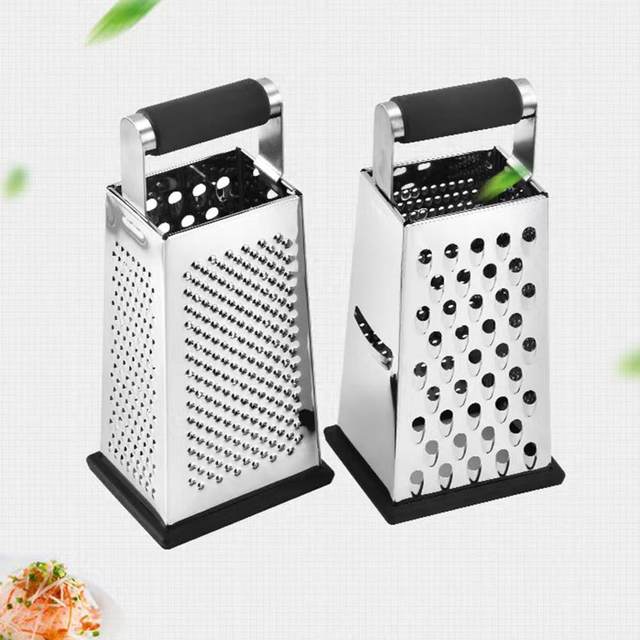 Box Grater with 4 Sides and Detachable Storage Container Stainless Steel  Potato Shredder Manual Cheese Shredder Handheld - AliExpress