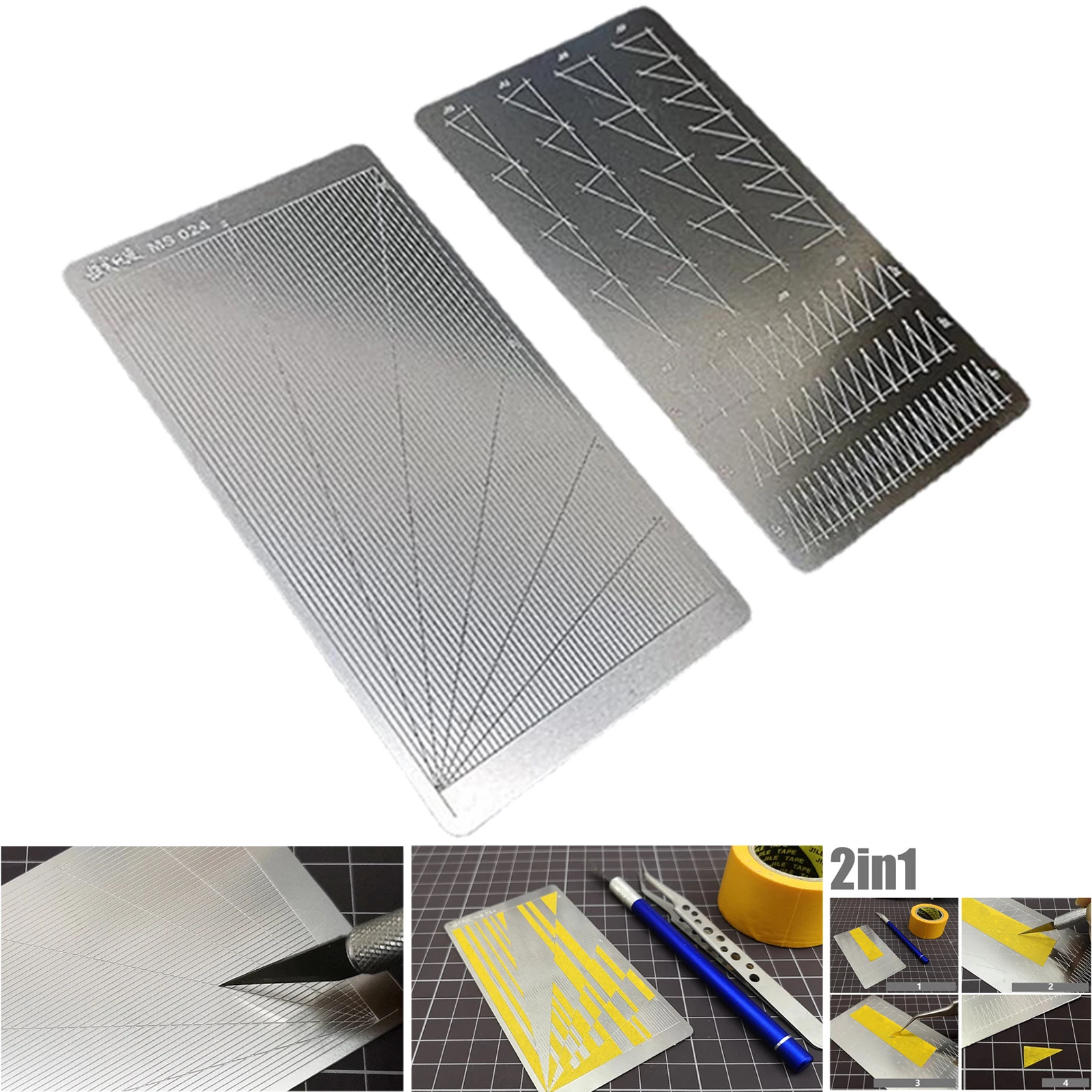 Model Mask Multi-Angle  Groove Two  Spray Paint Models Sheet Tape Easy Cutting Metal Plate Accessory for Gundam  Tool