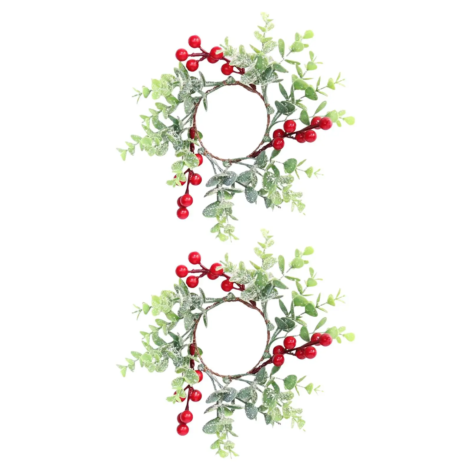 2 Pieces Easter Candle Rings Rustic Candles Holder Simulated Wreath for Living Room Home Decorations Holiday Festivals Fireplace