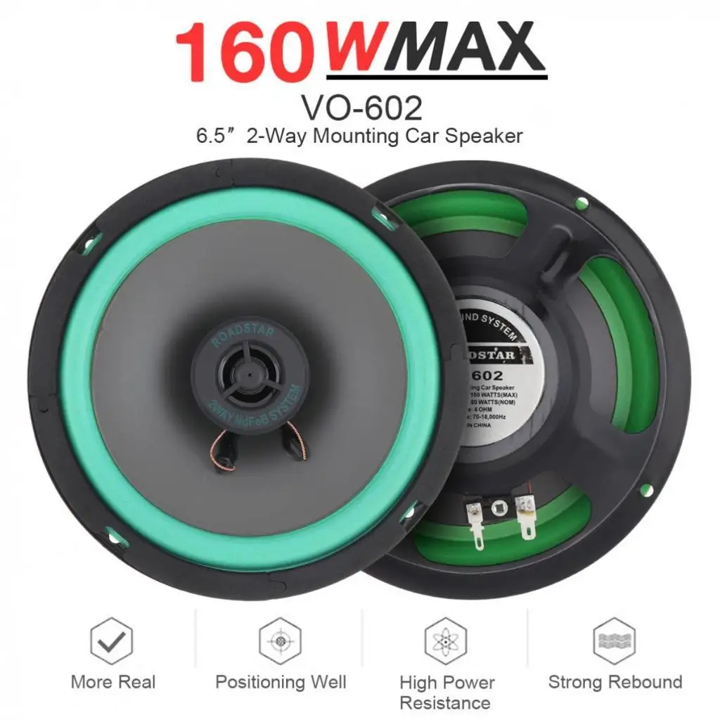 Audio Systems Car Speakers 2 Way Full Range 4 Ohm with Polypropylene Cone 1piece Replace