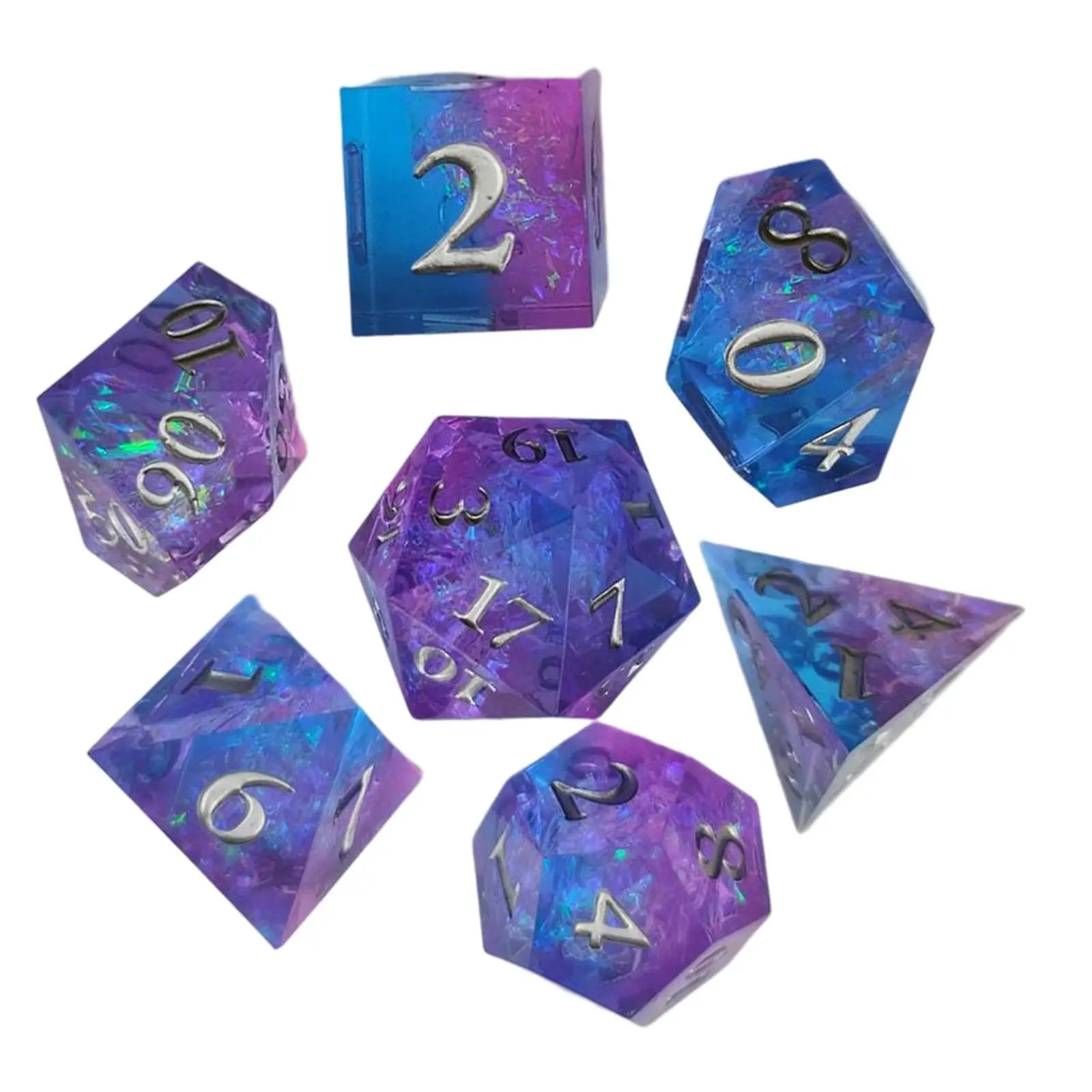 7x Polyhedral dices Sets Assorted Multi Sided RPG Dices Game Dices for Table Game Role Play Party Favors Entertainment
