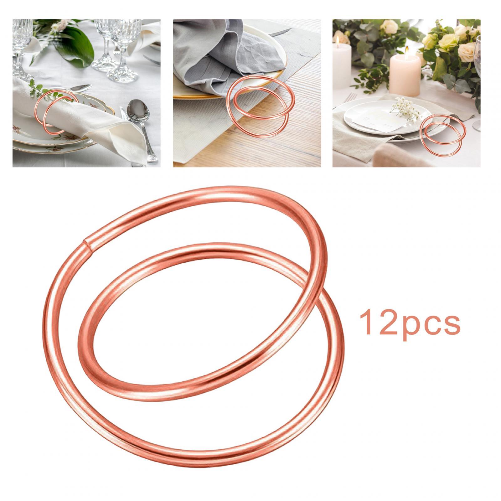 12 Pieces Napkin Rings Birthday Wedding Daily Use Exquisite Thanksgiving Receptions Dining Table Decorative Bridal Napkin Holder