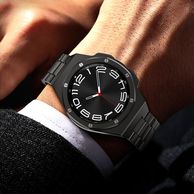 Modification Kit Case For Samsung Galaxy Watch6 Classic 47mm 43mm Stainles Steel Metal Strap Bracelet Galaxy6Classic Rubber Band