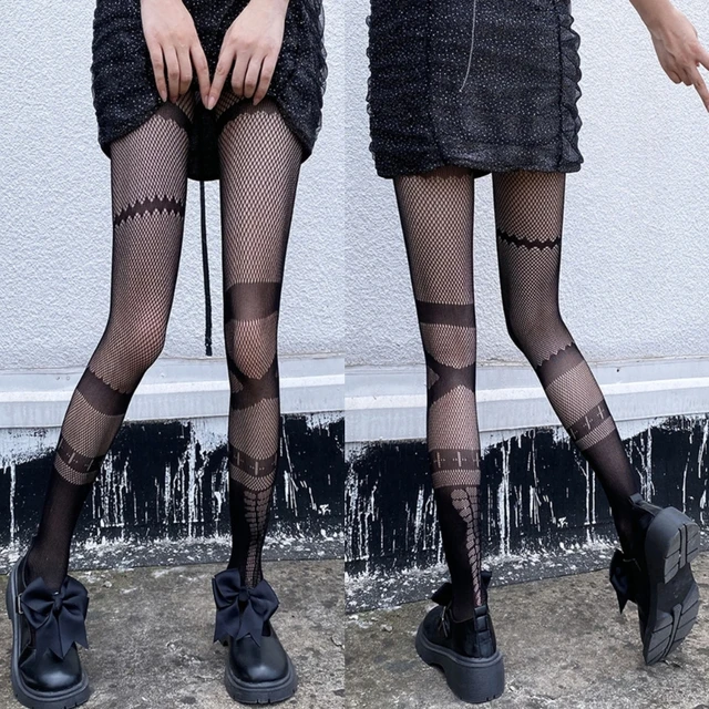 Womens Asymmetrical Striped Sheer Tights Stockings Aesthetic Patterned  Pantyhose