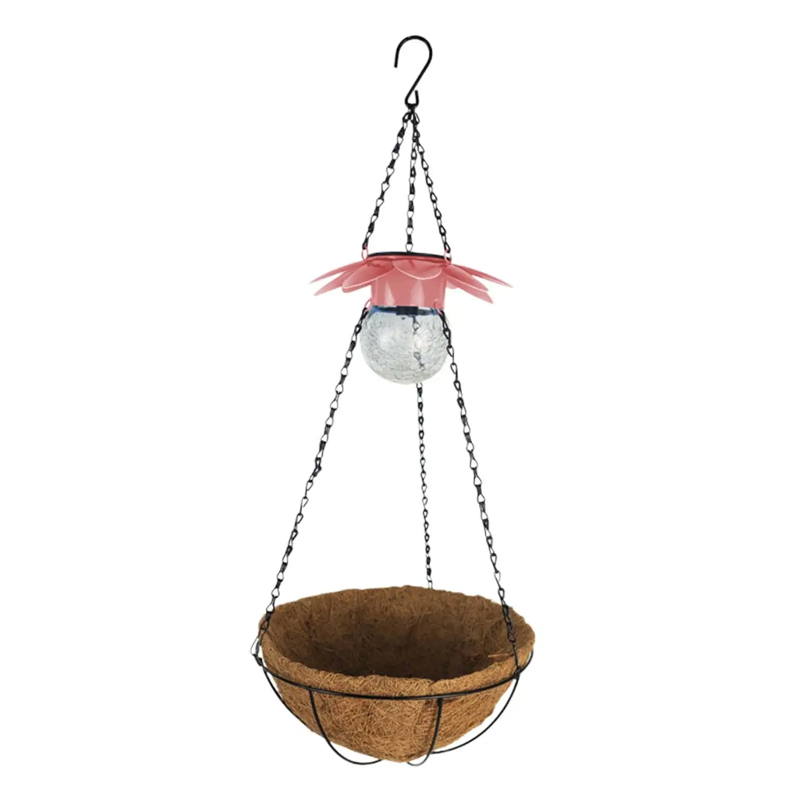 Metal Wire Hanging Planters with Coconut Coir Liner Round Wire Plant Holder for Porch Balcony Plant Garden Decoration