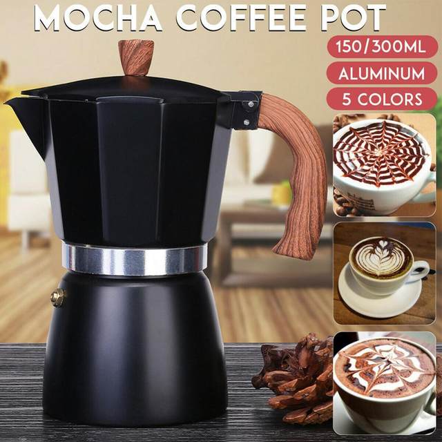 Aluminum coffee pot Italian mocha pot ten horns anise household aluminum  pot of coffee machine D098