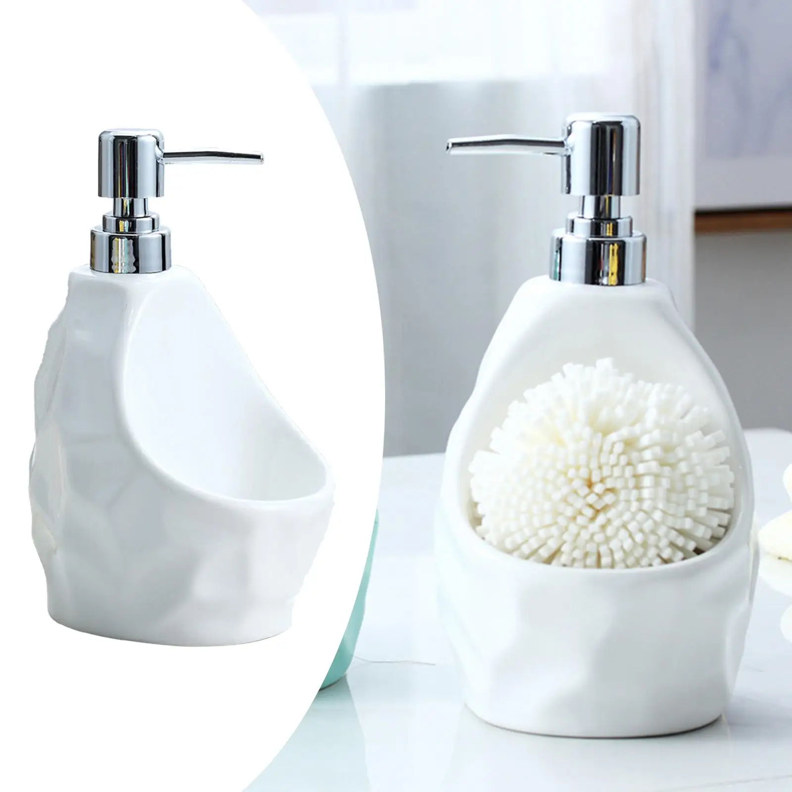 650ml Soap Dispenser Empty Holds Stores Sponges Scrubbers Brushes Modern Holder for Body Wash Shampoo Dish soap Bathroom
