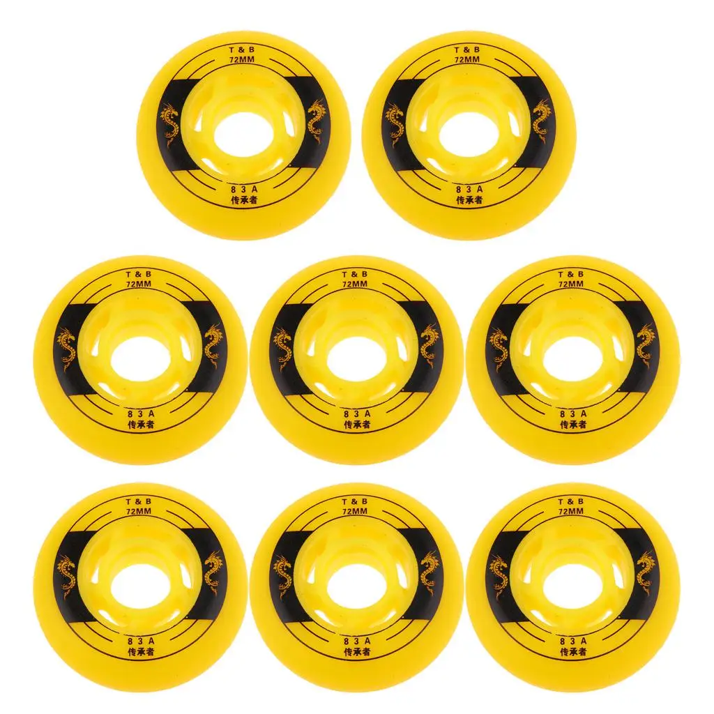 MagiDeal 8 Pieces/Set Roller Hockey Inline Skate Wheels 3 Sizes 72mm 76mm 80mm 