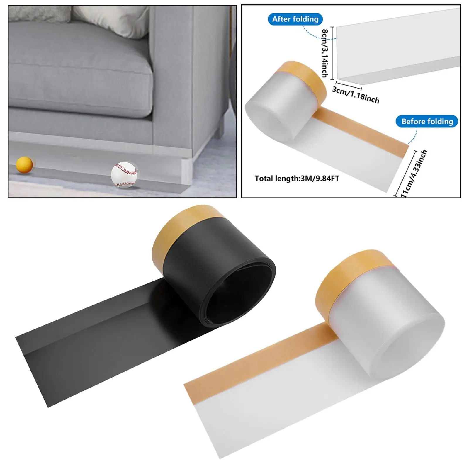 Household Under Sofa Toy Separator Gap Bumper Adjustable Bumper Guard Bed Separator for Room Sliding Sofas Bedside Couch