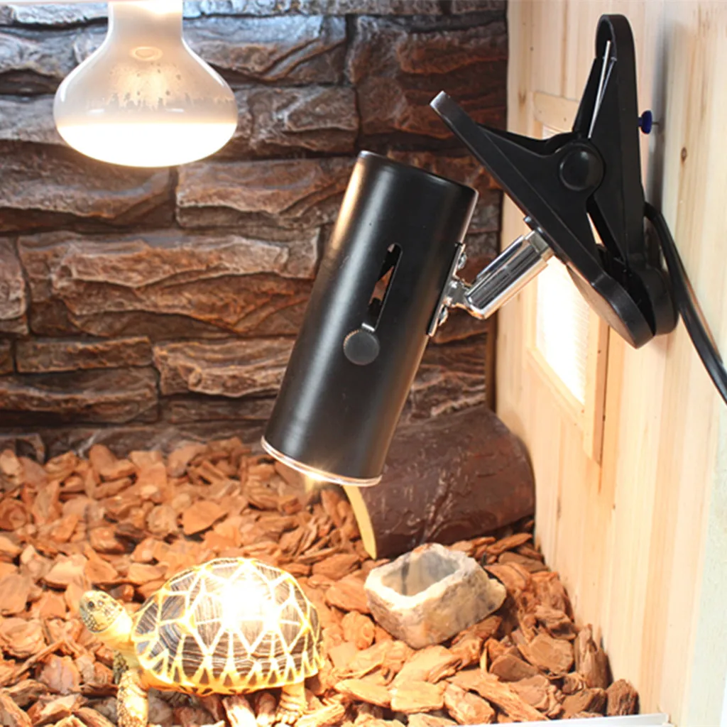 1.5m NW-02 Reptile Habitat Lighting  with Clamp Ceramic Lamp Bulb Holder EU Plug Black