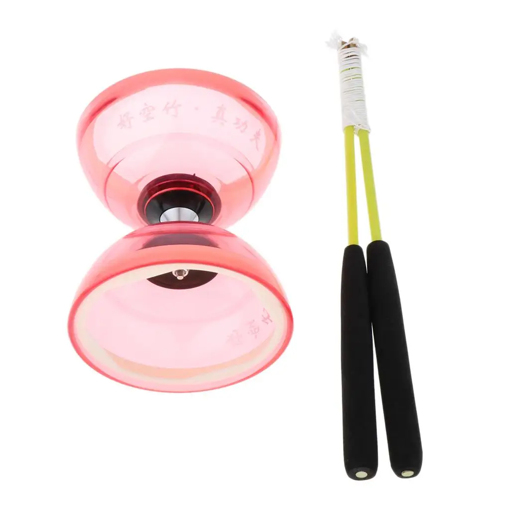 Unique 3-Bearing Diabolo with Sticks ,  Rubber Ball Toy, Children Teens  Coordination Toys,  for Choose