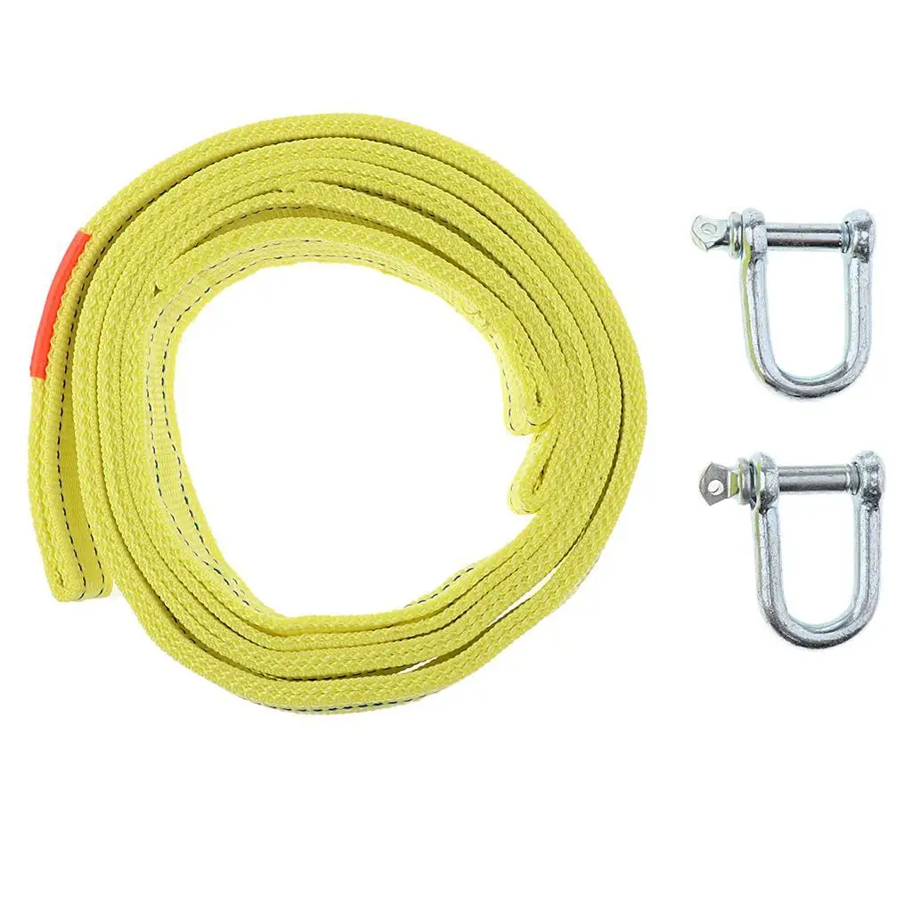 5 Meters 5 Tons Strong Tow Rope Pull Strap Double Layer Trailer Belt