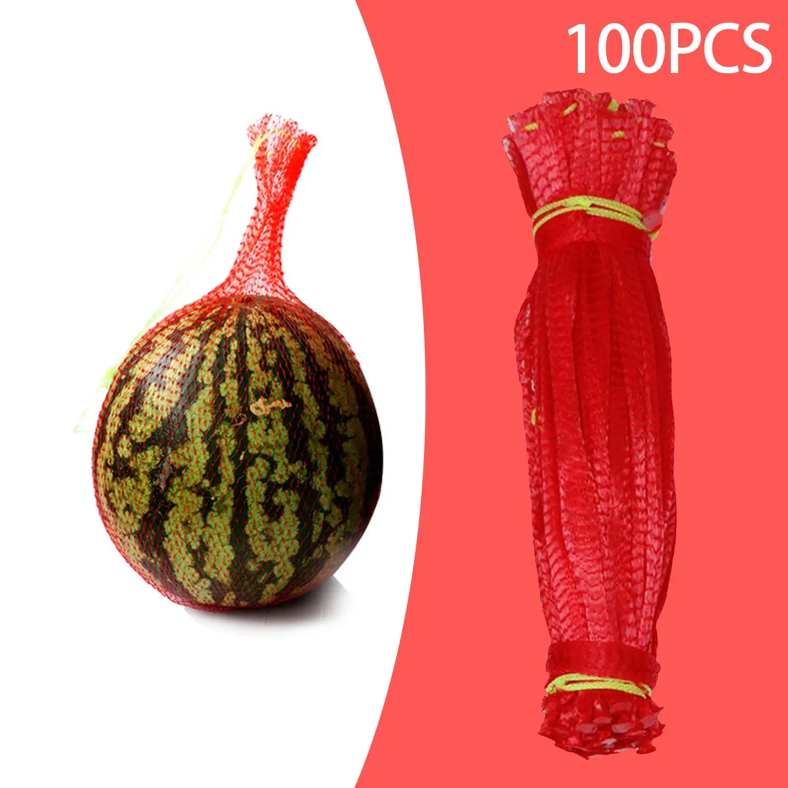100Pcs Thicken Melon Nets Reusable Cantaloupes Mesh Net Hammocks Hanging Watermelon Net Bags for Honeydew Melon Cucumbers Garden
