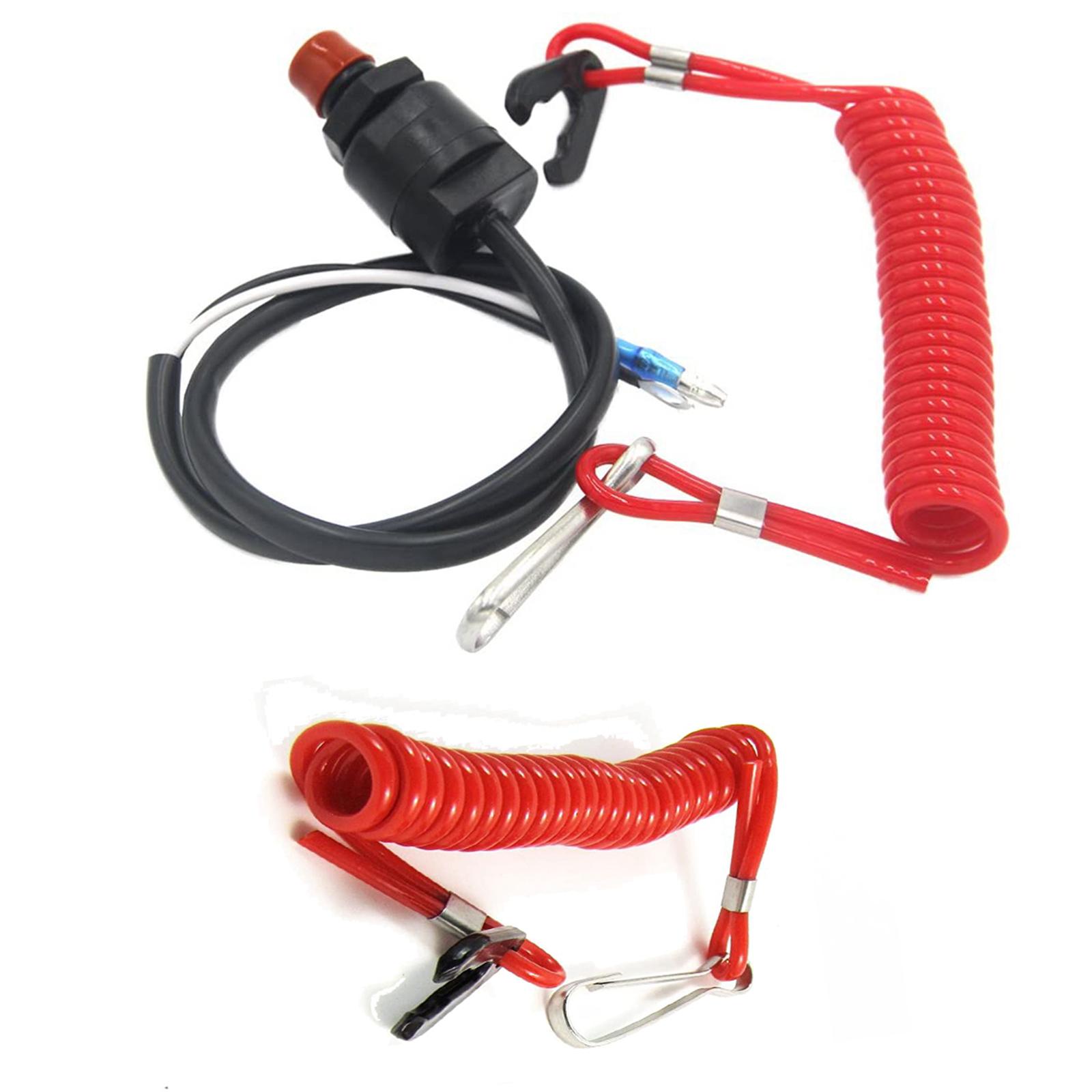 Boat Motor Kill Stop Switch Safety Tether Lanyard Easily to Install Durable Boat Engine Motor Kill Stop Switch for Yamaha