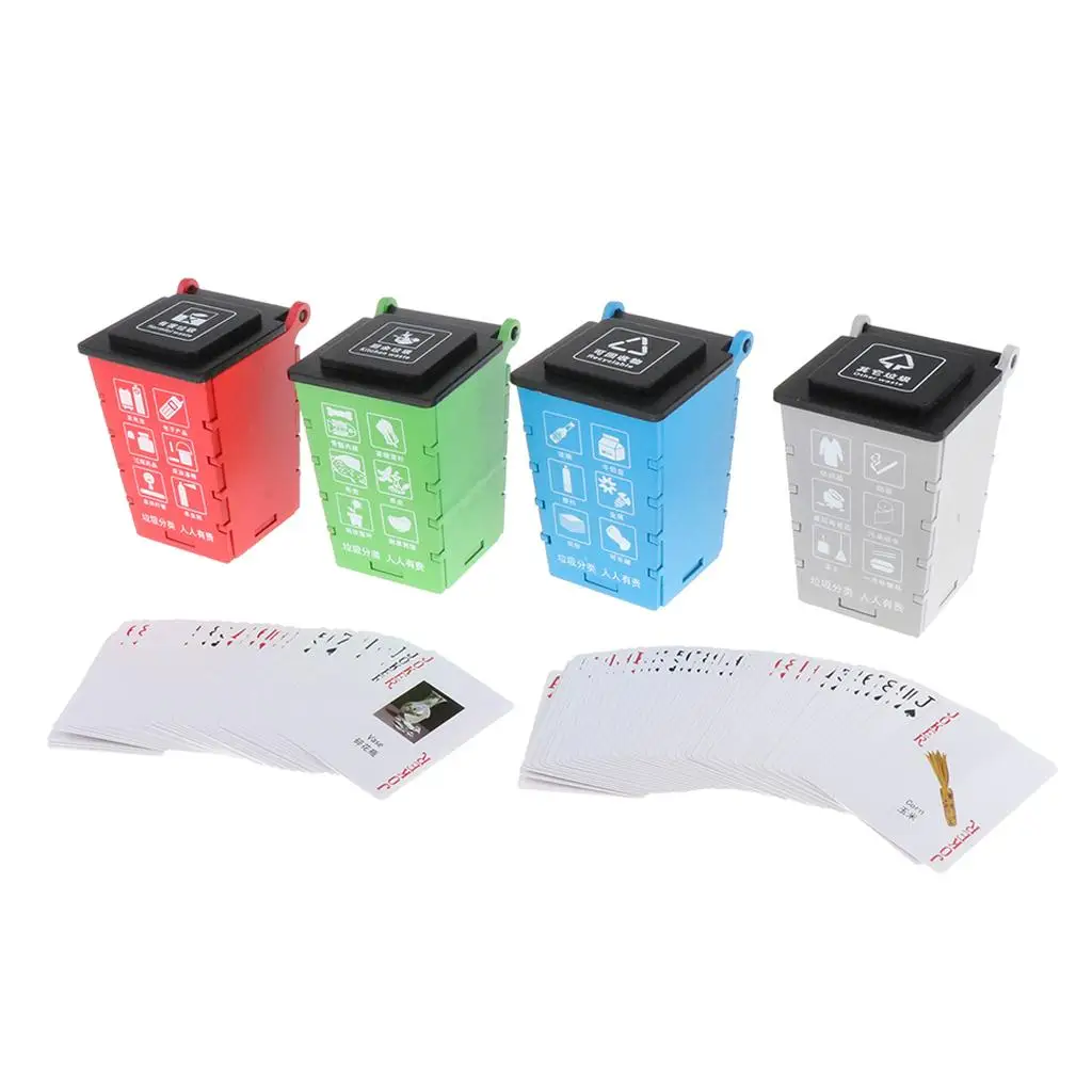 Trash , Mini Trash Holder Kids Garbage Classification Learning Toys (Include 4pcs Garbage Cans + 10)