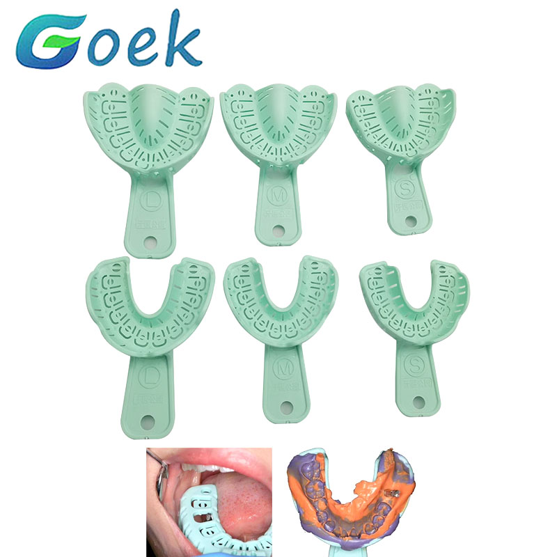 Best of 3 Pairs Dental Implant Tray Green Full Mouth Removable Partial Mold Tray Easy To Fold Baffle Plastic Dentist Tool Material S / M / L Reviews & Tips