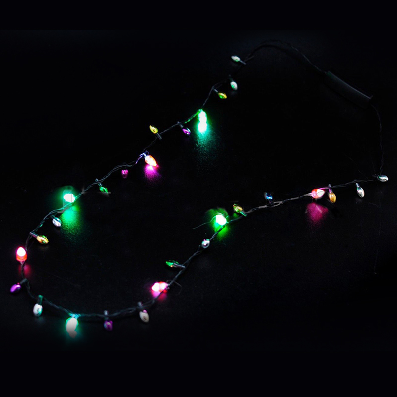 Weihnachts -LED -Leuchten Halskette mit 8 Lichtern Lampen -Glühbirnen -Blitzschnur Leuchten Leuchten Lichtschnur Halskette Festival Dekoration – Detail 9