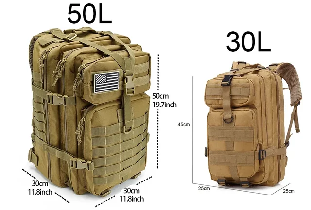 QT&QY 30/45L Man Tactical Backpacks Military Traveling Bags Army Outdoor 3P  Assault Pack EDC Molle Pack For Trekking Hunting Bag