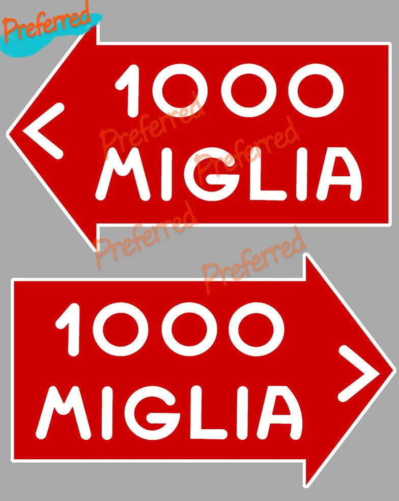 car bonnet sticker 1000 MILLE MIGLIA RACING Miles Track 2 X Car Sticker Decal for Your All Cars Racing Laptop Motorcycle Helmet Trunk Toolbox custom car decals