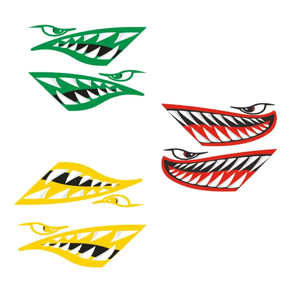 2 Pieces  Mouth Boat Decals Fishing Graphic Sticker (M2051, 14 x 5 inch)