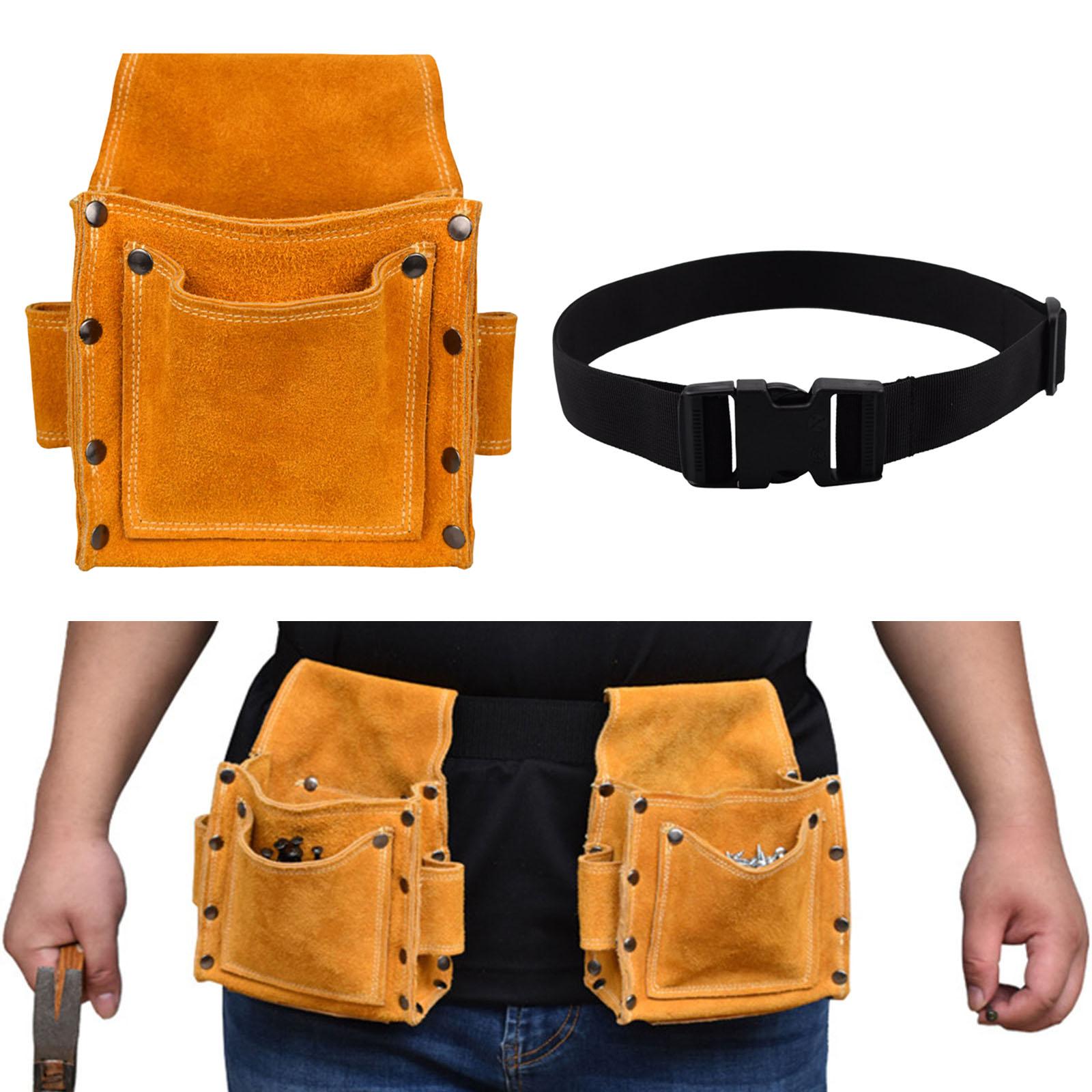 PU Leather Tool Belt Bag Holder Vintage Organizer Kit Waist Pack Pouch Pocket for Electrician Woodworking Carpenter Screwdrivers
