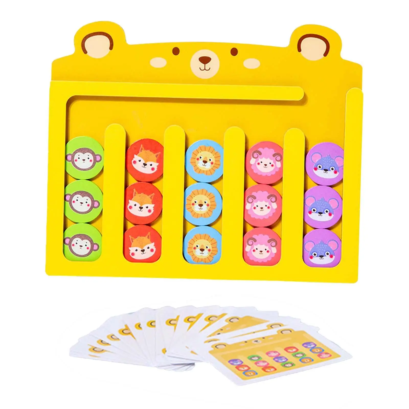 Slide Puzzle Color Shape Animal Pattern Educational Game for Kids Sorting Toy Slide Puzzle Shape and Color Matching Play