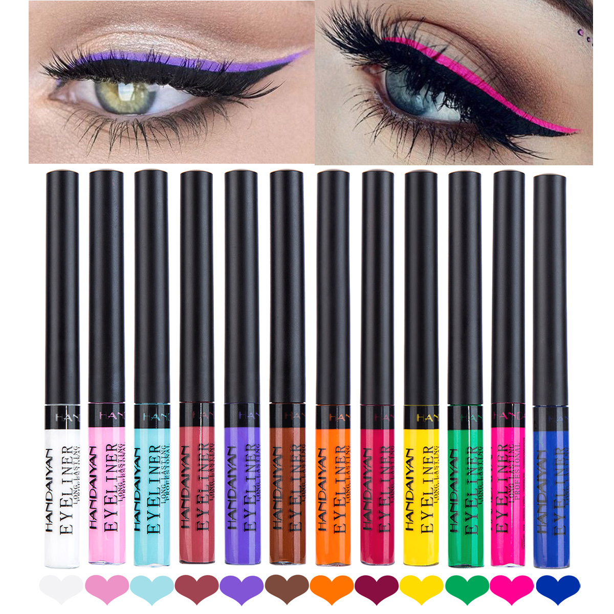 Best of Colorful Eyeliner Pen Eyes Makeup White Pink Waterproof Liquid Color Eye Liner Pencil Make Up Cosmetics Yellow Matte Purple Pen Reviews & Tips