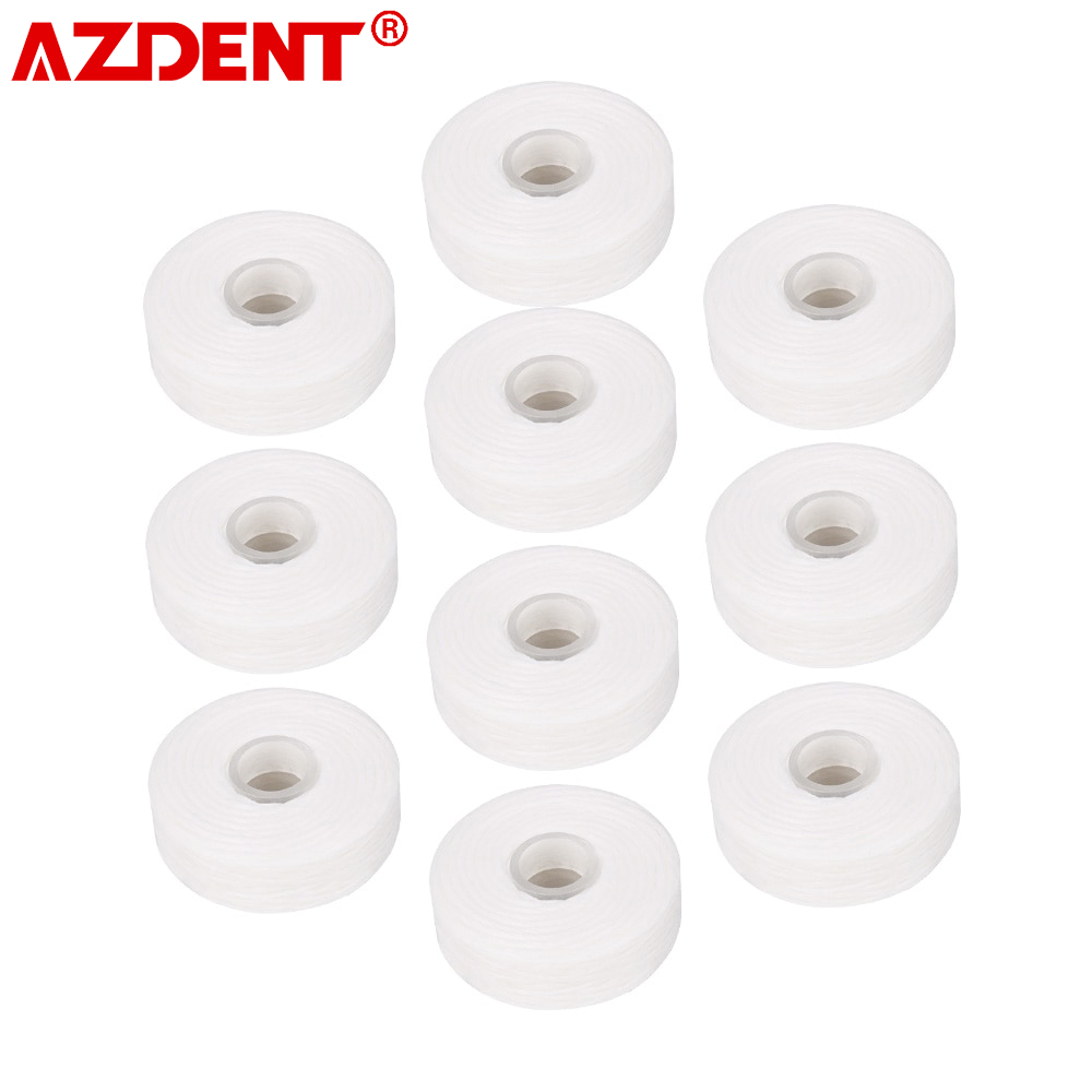 Best of AZDENT 10Rolls Dental Flosser Built-in Spool Wax Mint Flavored Europe Replacement Flat Wire Dental Floss 50M / Roll Reviews & Tips