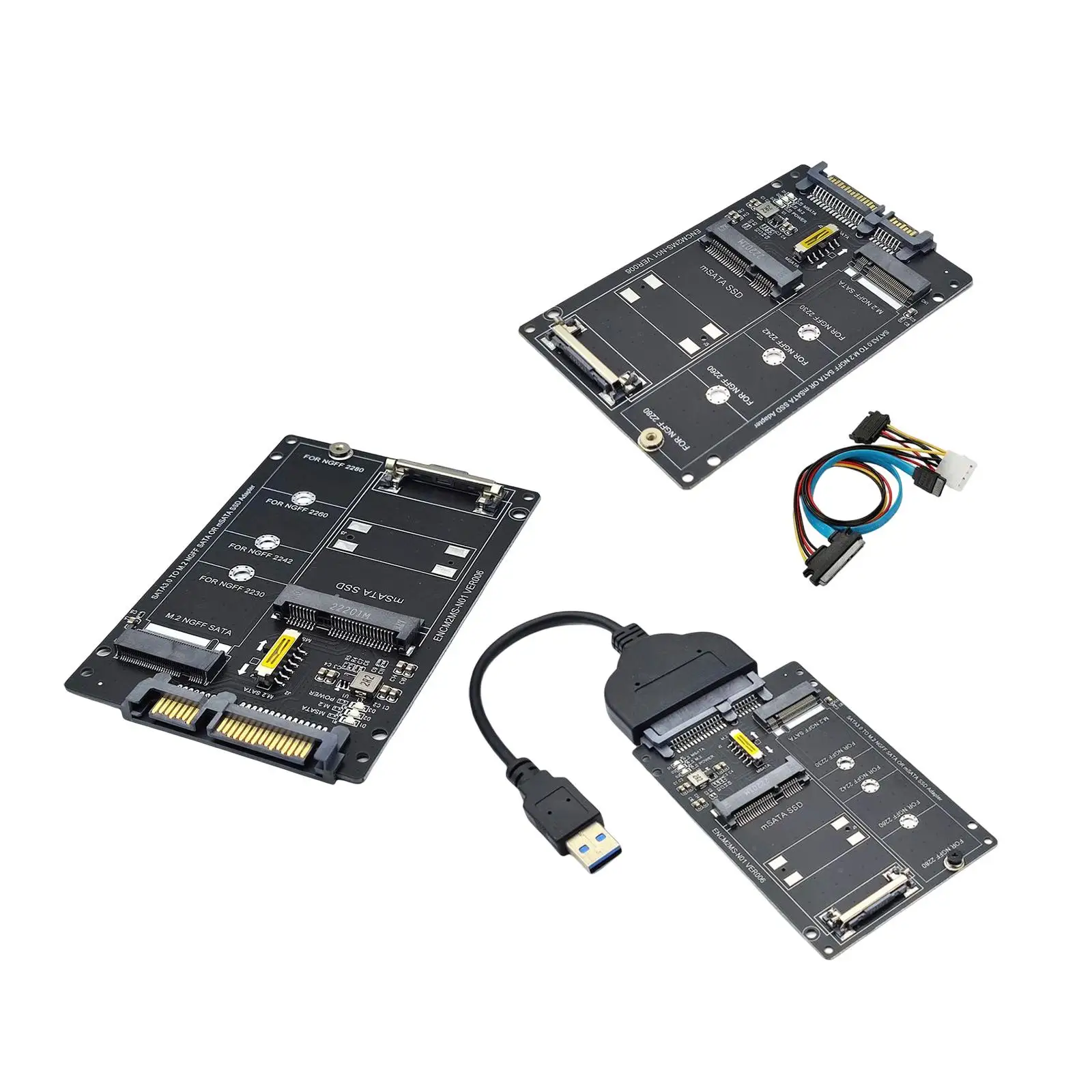SATA22Pin to mSATA/M.2 NGFF SATA Card Replacement Stable Transmission Riser Card Hard Disk Adapter Board