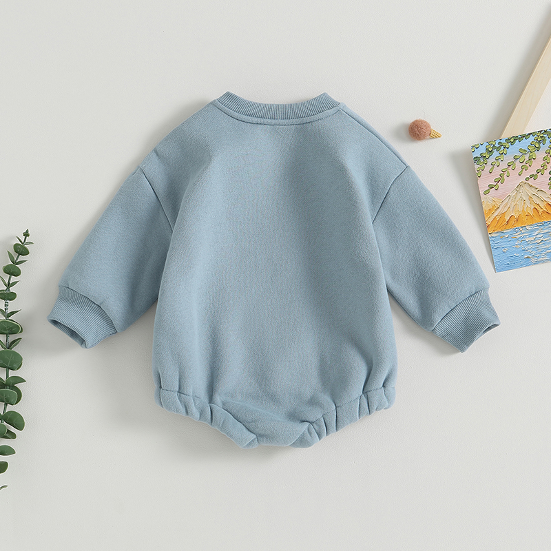 Neugeborene Baby Kleidung kleine Dude Bubs Sweatshirt Blase Stram pler Fleece Pullover Herbst Winter Outfit – Detail 2