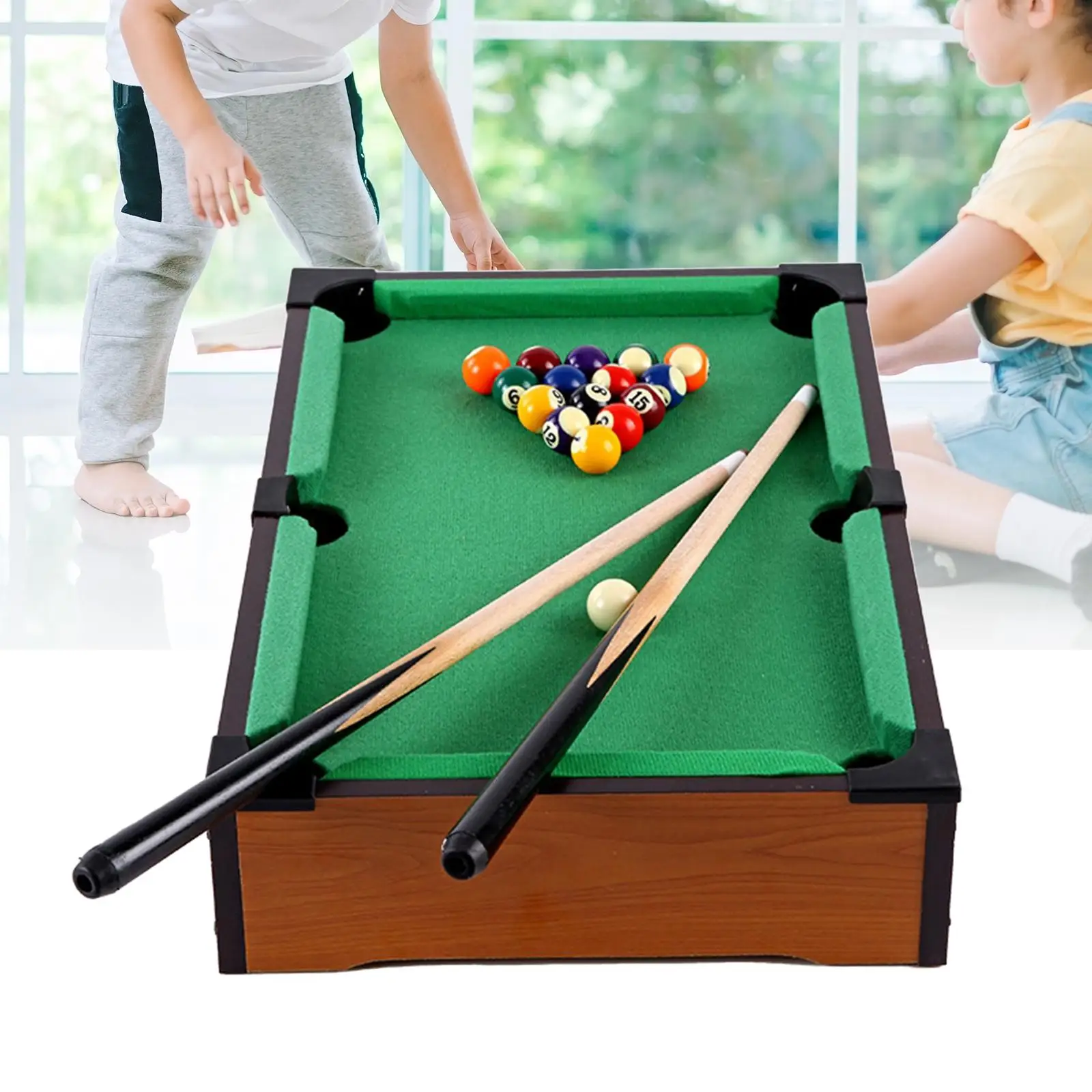 Mini Pool Table Game Portable Wooden Mini Billiards Tabletop Billiards Game Small Billiards Table Great Gift for Boys and Girls