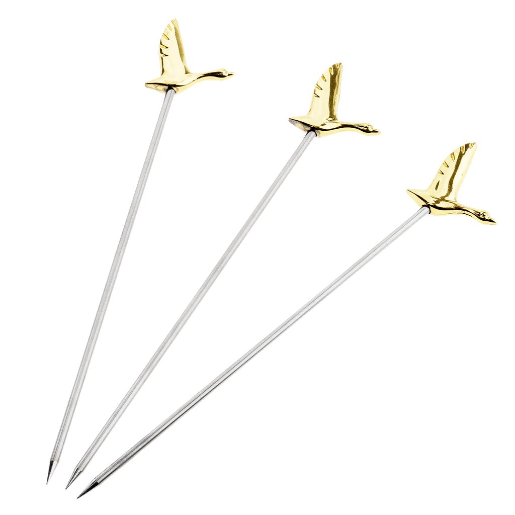 3pcs Cocktail Stirrers Stainless Stirsticks Coffee Stirrers Cocktail Skewers Cocktail Picks for Wedding Birthday Party