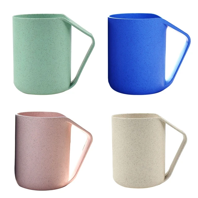 Set of 1 4 Colors Eco-friendly Healthy Wheat Straw Biodegradable Plastic  Cup Mug for Kitchen