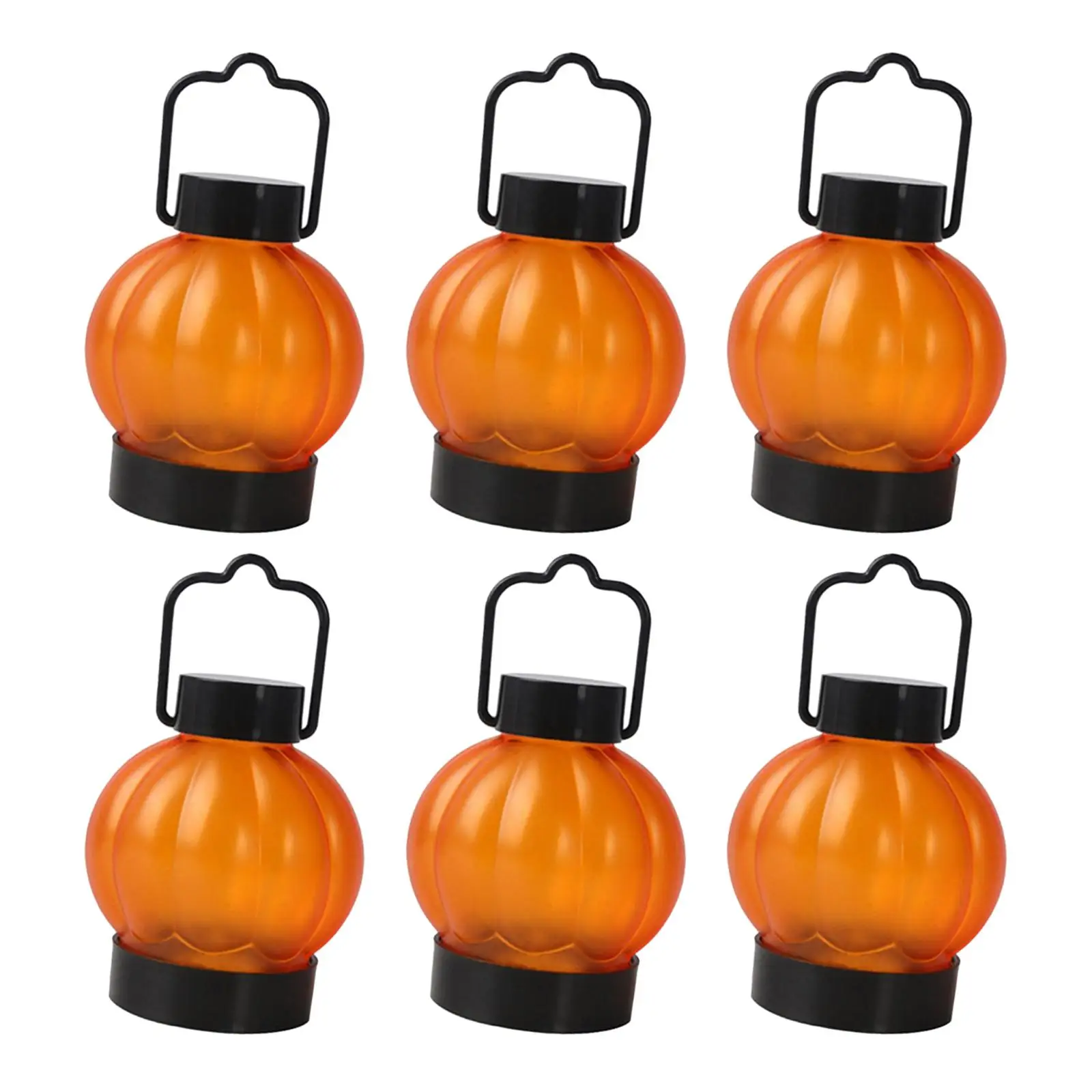 6Pcs Halloween Pumpkin Lights Photo Props Desk Lamp Decoration Candle Lanterns for Party Dining Room NightStand Event