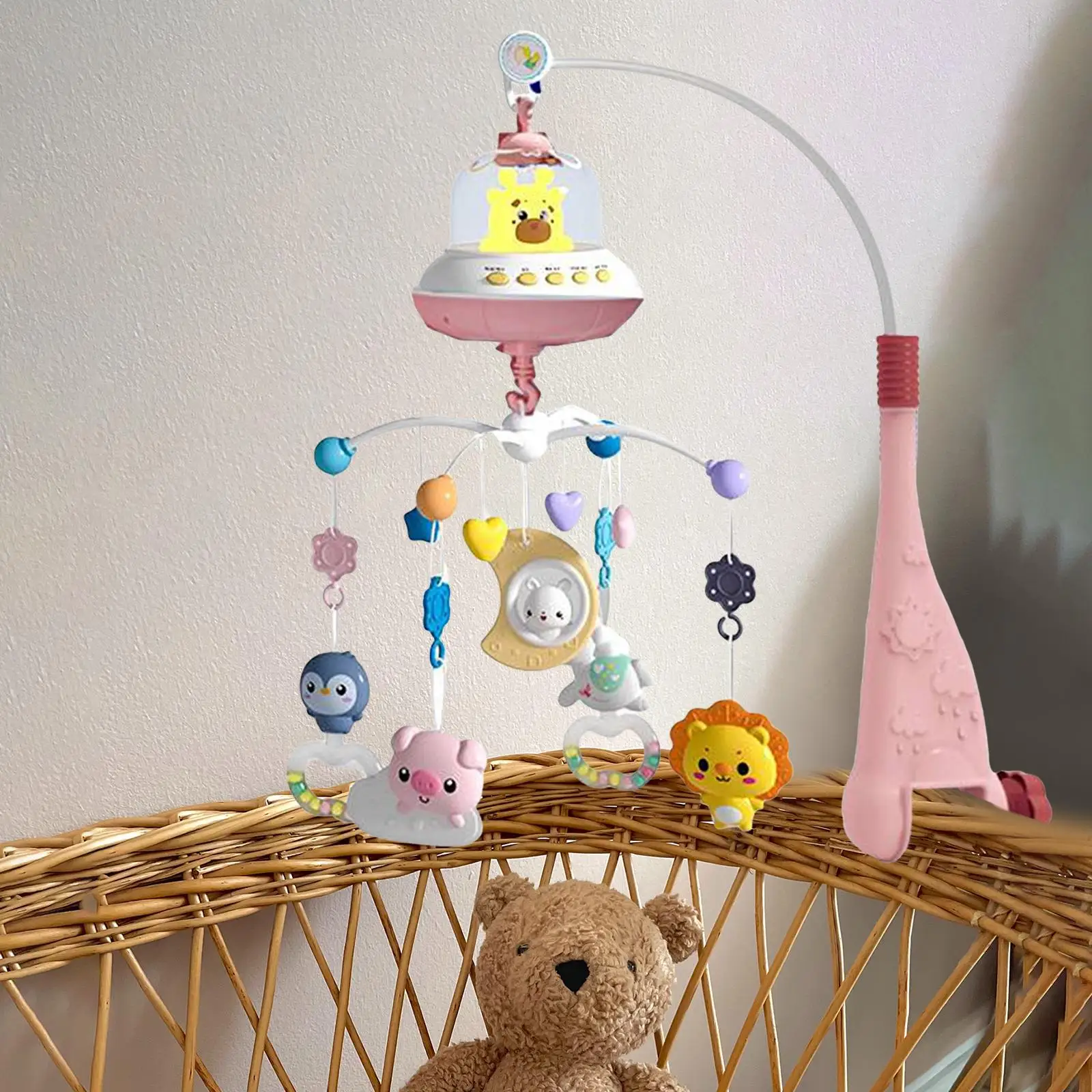 Baby Crib Mobile with Lights and Music Rattles with Remote Control Musical Crib Mobile for Babies Ages 0 and Older Birthday Gift