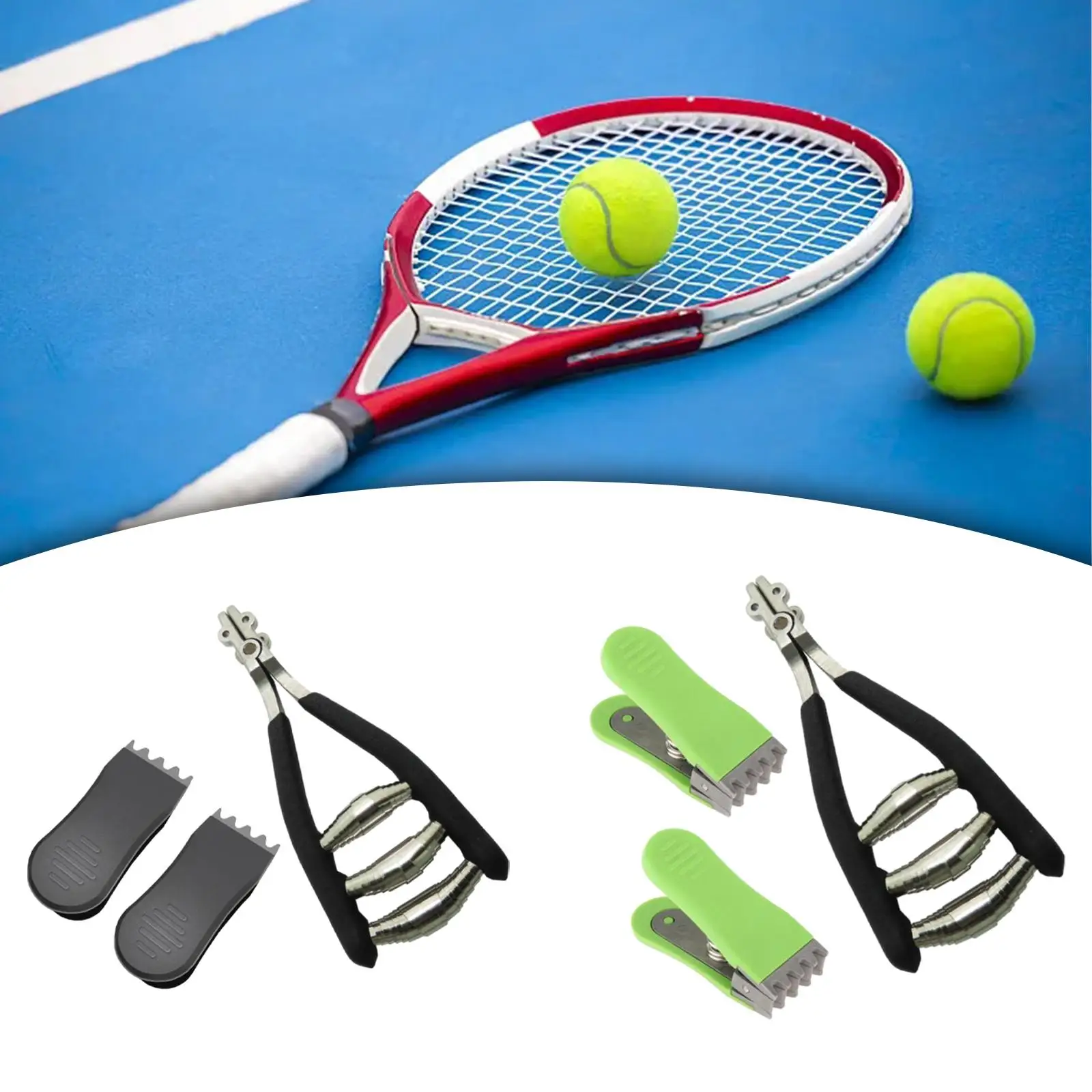 Starting Clamp with Flying Clip Accessories Wide Head 3 Spring Tennis Equipment Stringing Clamp for Tennis Racquet Squash Racket