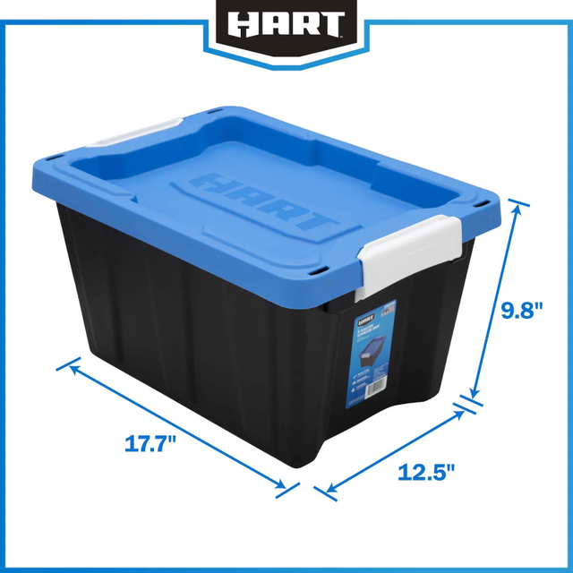 HART 200 Quart Latching Rolling Plastic Storage Bin Container, Clear, Set  of 2 - AliExpress