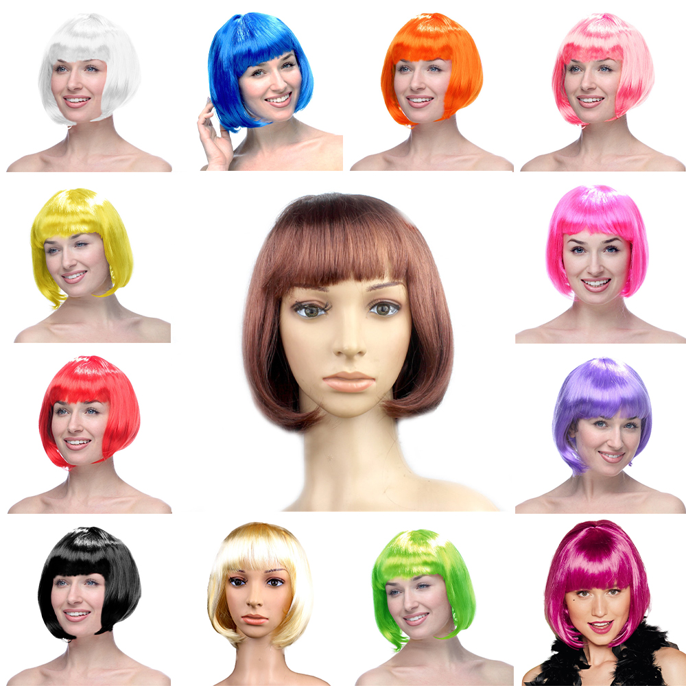 Best of 1PC Short Straight Synthetic Wigs Yellow Brown Wigs With Bangs For Women Daily Natural Hair Wig Heat Resistant Fiber для волос Reviews & Tips