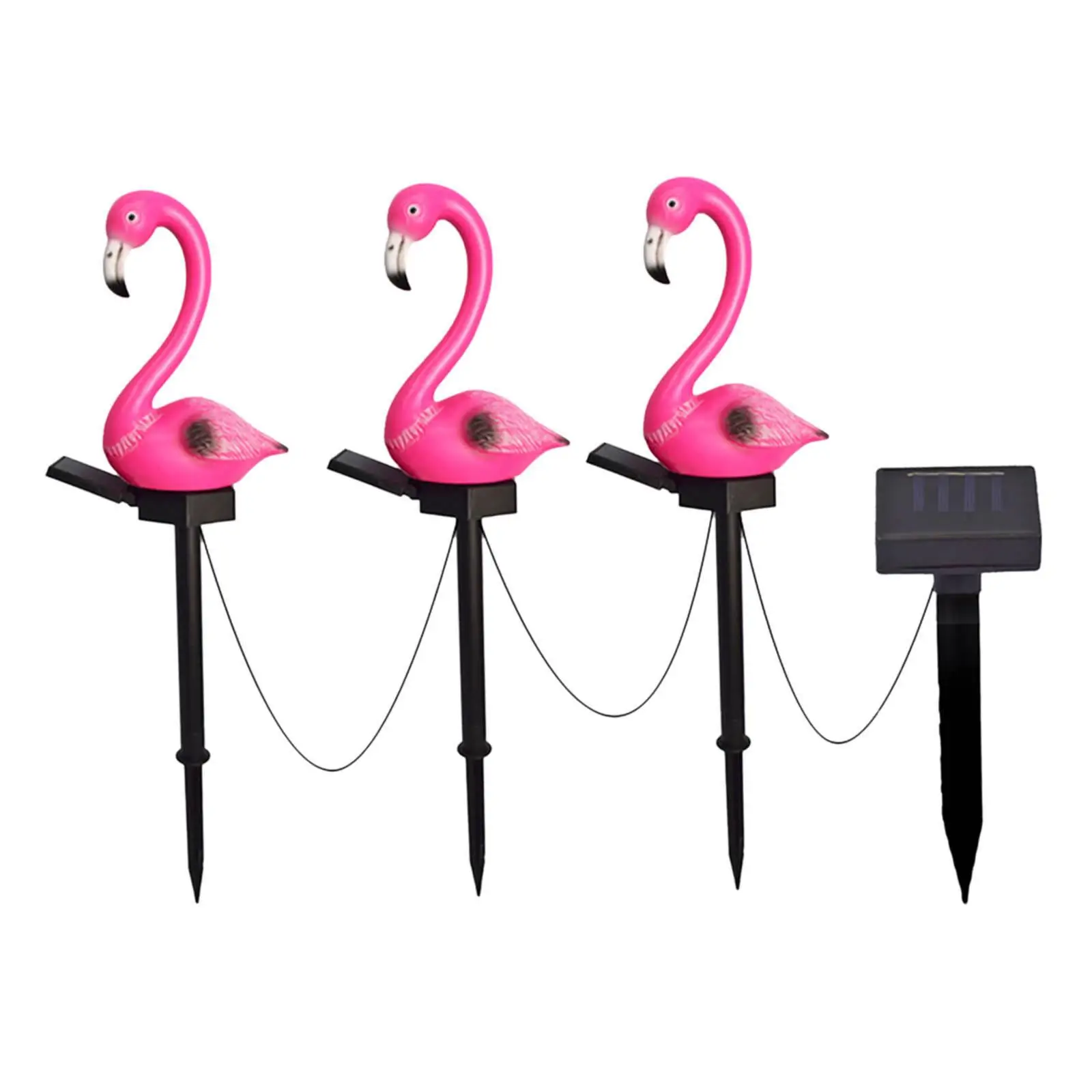 3Pcs Flamingo Waterproof Decorations Lawn Light for Home Lawn Patio Garden Backyard