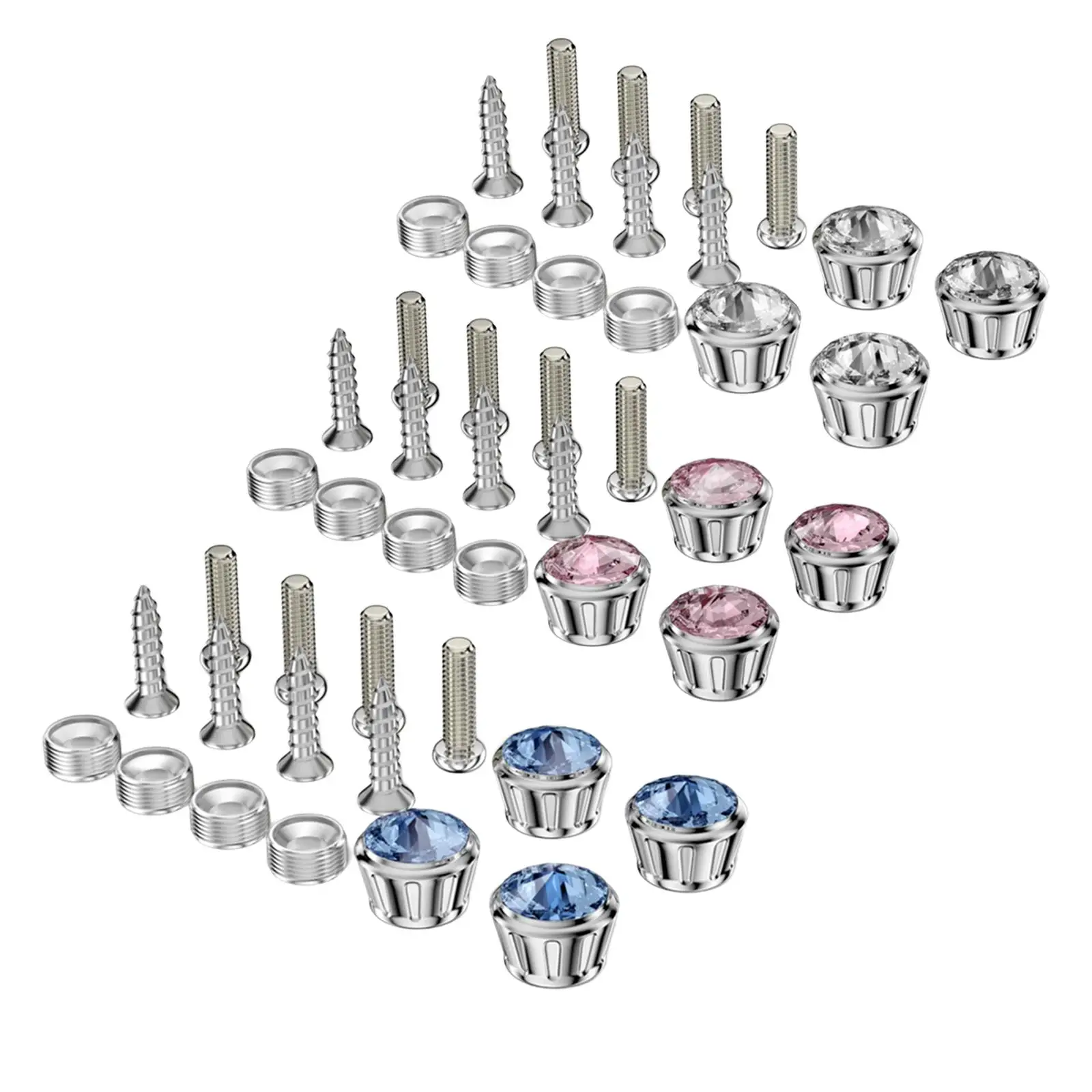 16Pcs Car Anti Theft License Plate Screws Kit CNC Aluminum Alloy Vehicle Parts Rust Proof License Plate Bolts Fit for Tag Frame