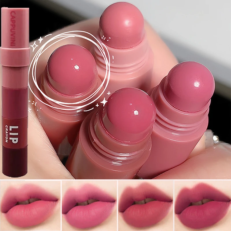 Best of 4pc / set Matte Lipstick Pen Velvet Rose Purple Lip Tint Combo Long Lasting Waterproof Non-stick Cup Lip Gloss Set Cosmetic Kit Reviews & Tips