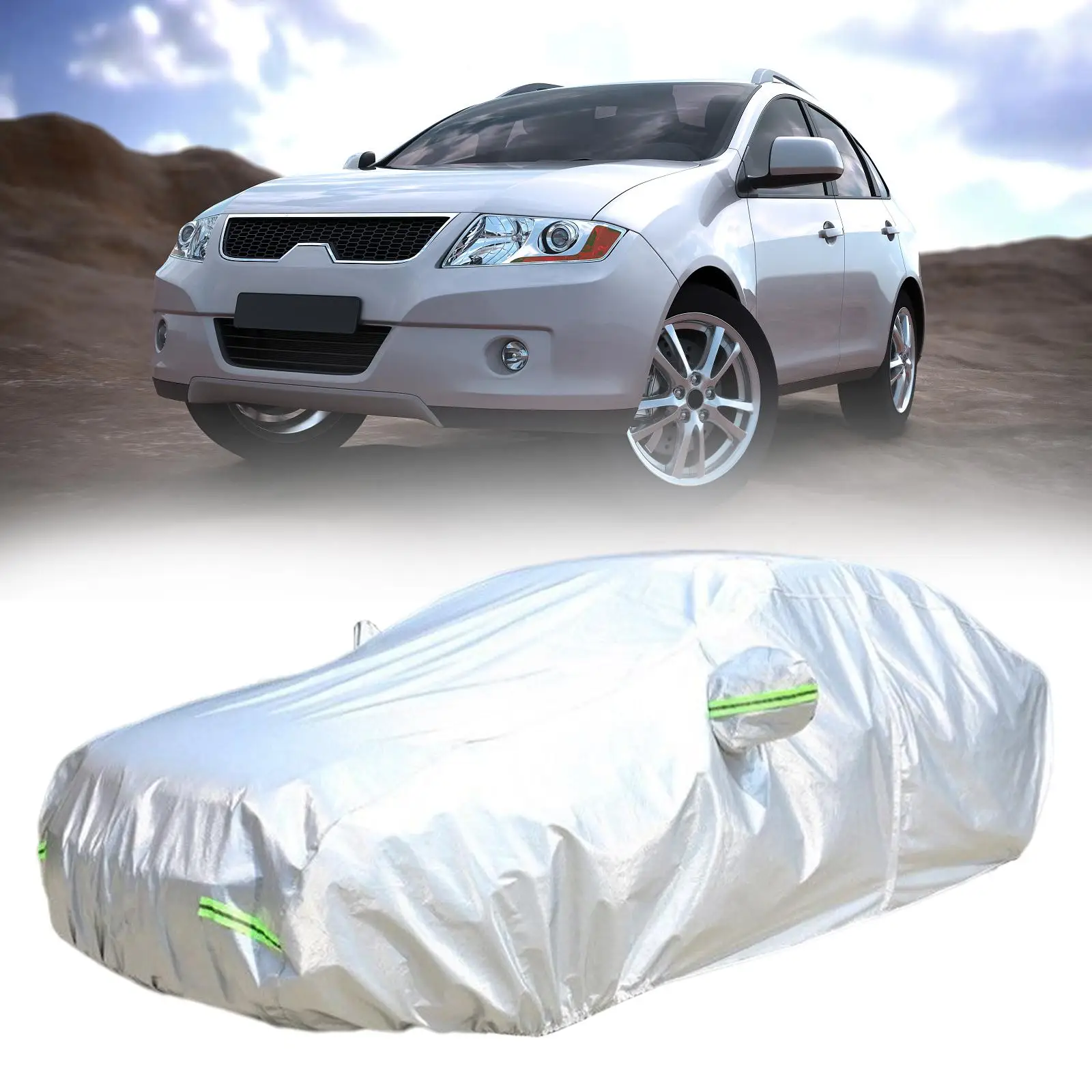 All Weather Full Car Cover Rain Snow Dust Waterproof Windproof Oxford Cloth