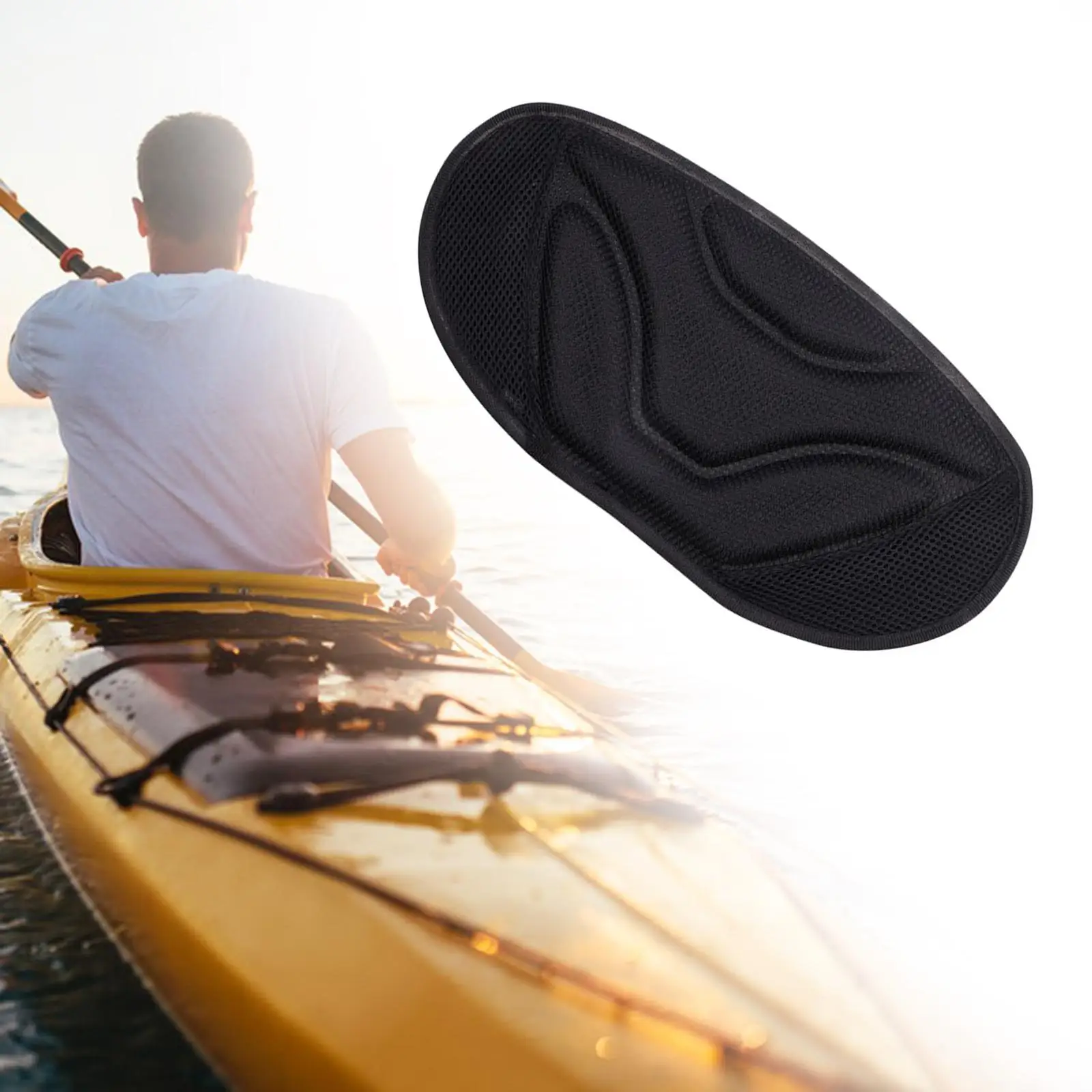 Kayak Padded Seat Lightweight Backrest Nonslip Detachable Soft Pad Back Support Boat Cushion for Canoeing Rafting Accessory