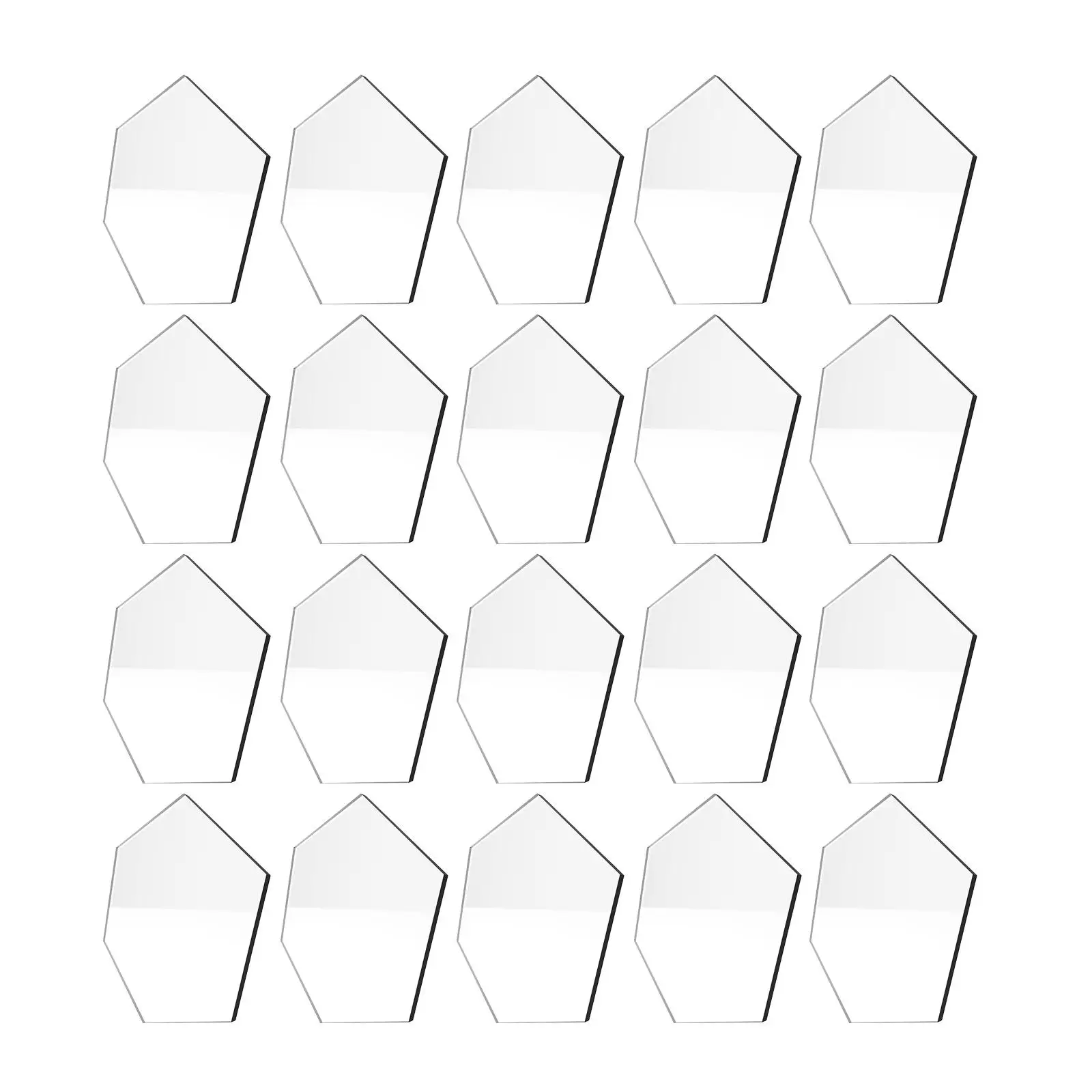 20 Pieces Clear Acrylic Place Cards Guest Name Signs DIY Name  Card Clear Acrylic Hexagonal Place Cards for Restaurant 